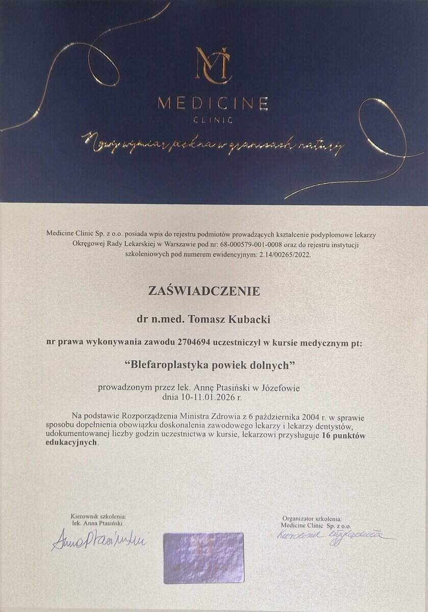 plastyka powiek dolnych szczecin